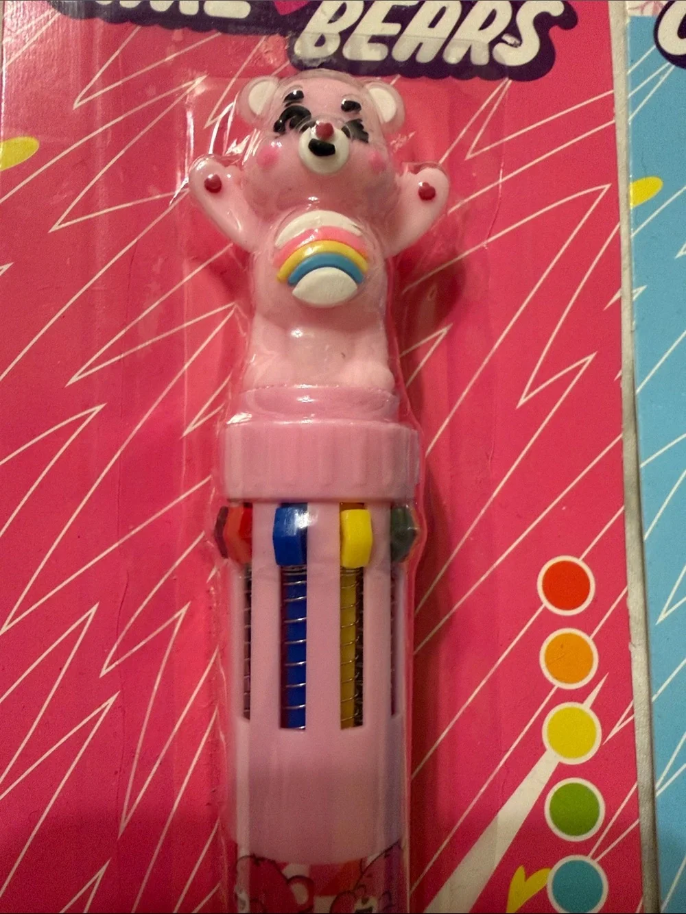 Care Bears Rainbow Multi-Color Pens Cheer Bear Grumpy Bear Pink Blue 10 inks YAY
